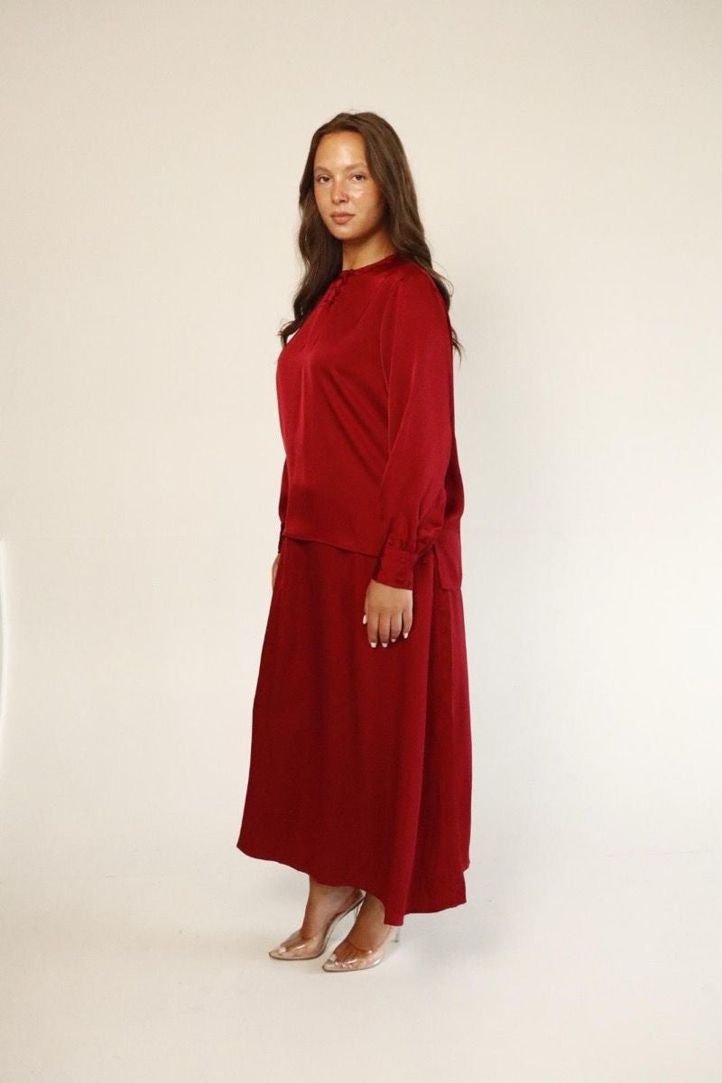 SATIN SET | BURGUNDY
