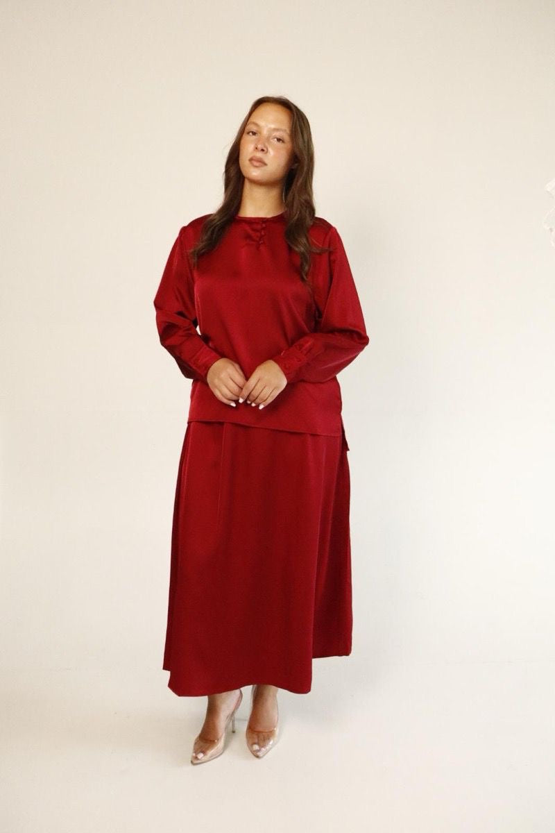 SATIN SET | BURGUNDY