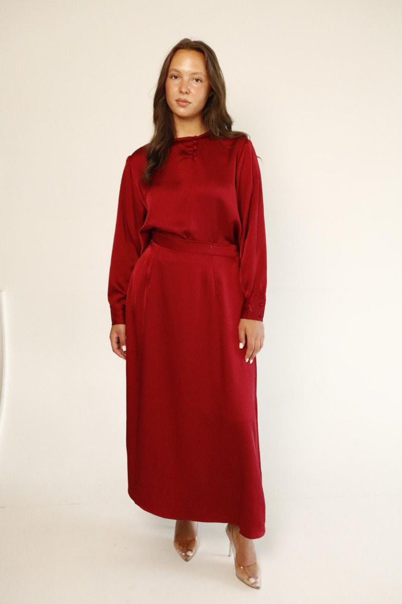 SATIN SET | BURGUNDY